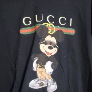 Black t shirt with Mickey mouse and Gucci